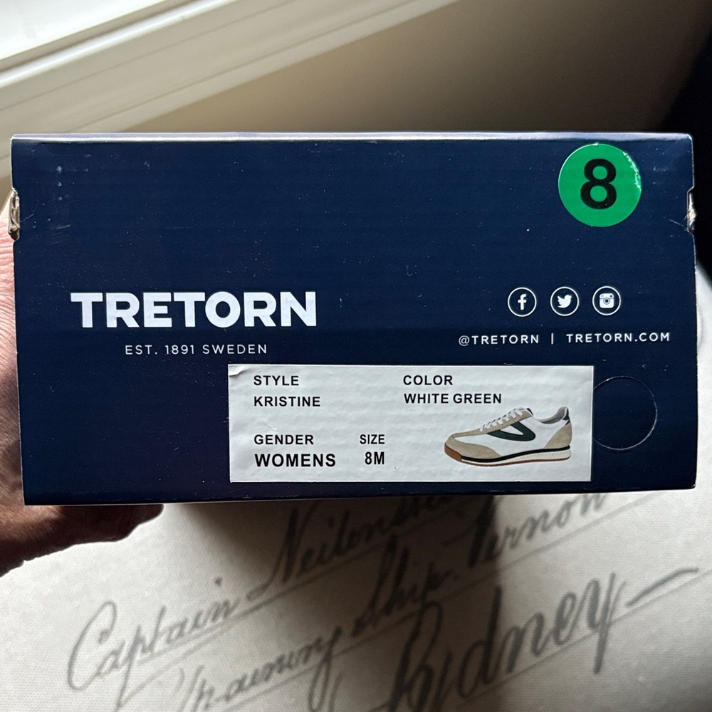 Tretorn Kristine Women's White and Green Casual Sneakers - Picture 3 of 7